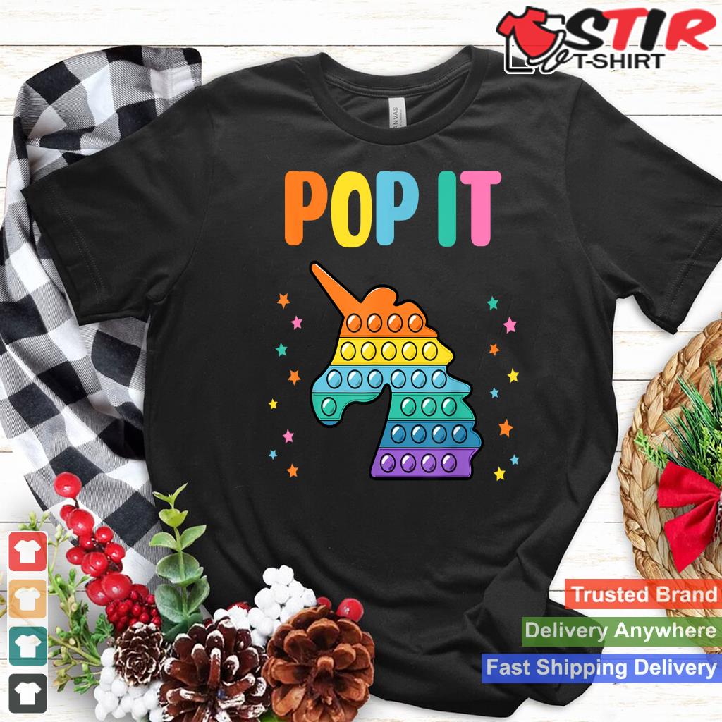 Pop It For Toddler Kids Child   Pop It Unicorn Rainbow Shirt Hoodie Sweater Long Sleeve