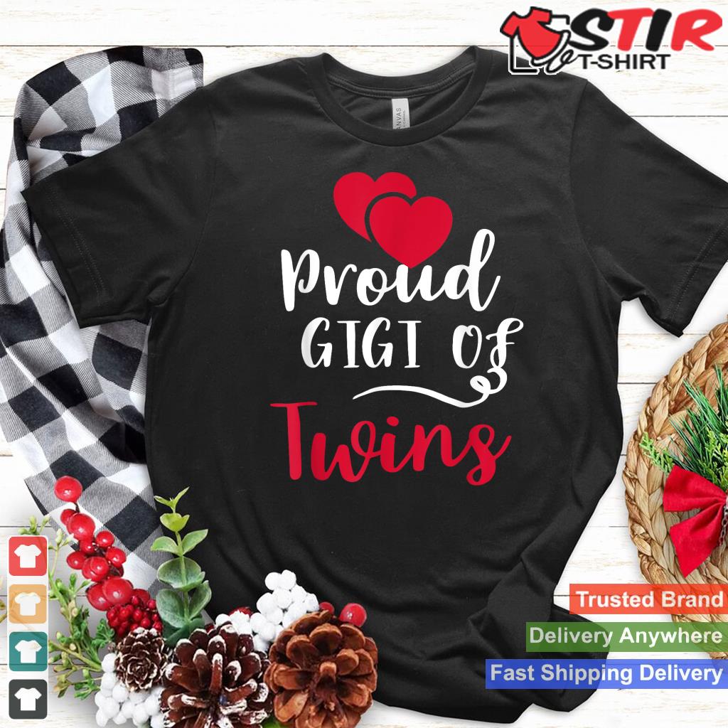 Proud Gigi Of Twins T Shirt Cute Grandma Hearts Tee Shirt