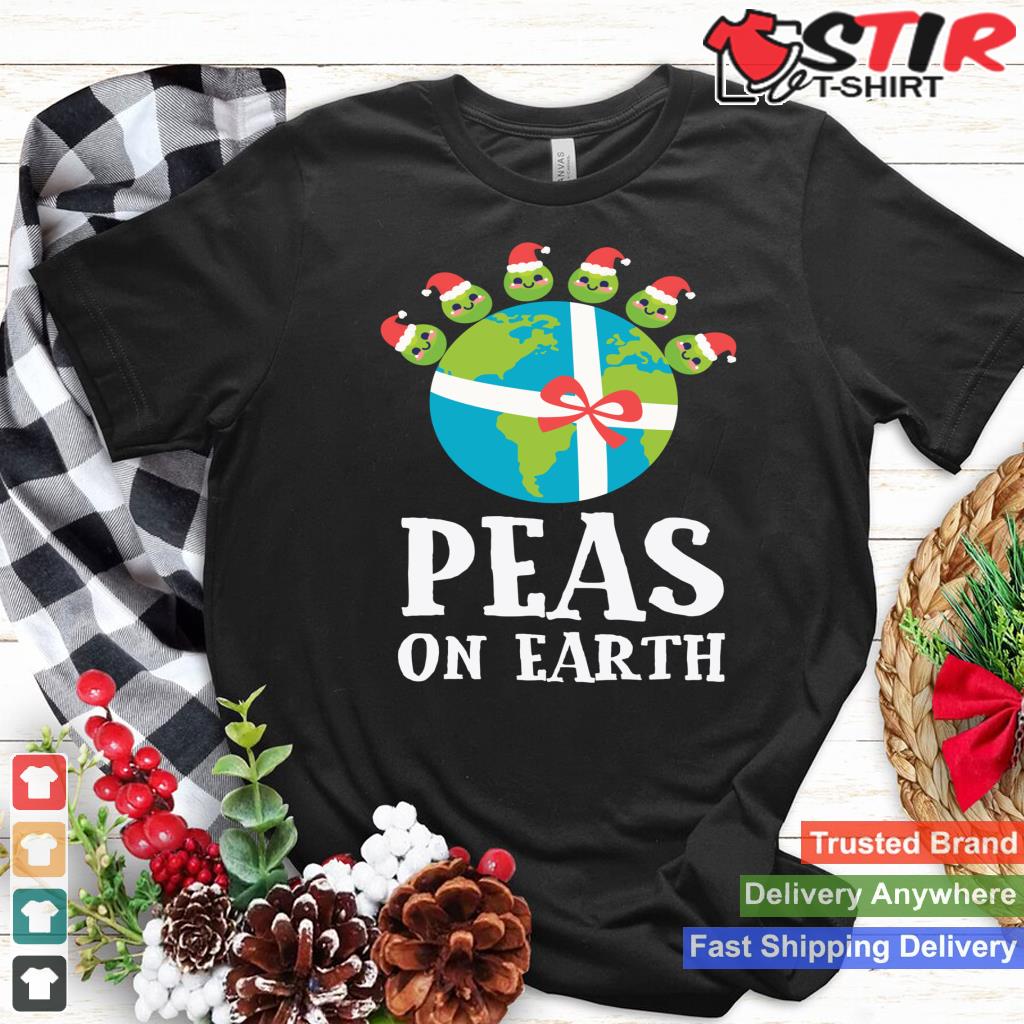 Pun Christmas Sayings Peas On Earth Funny Xmas Gift Long Sleeve