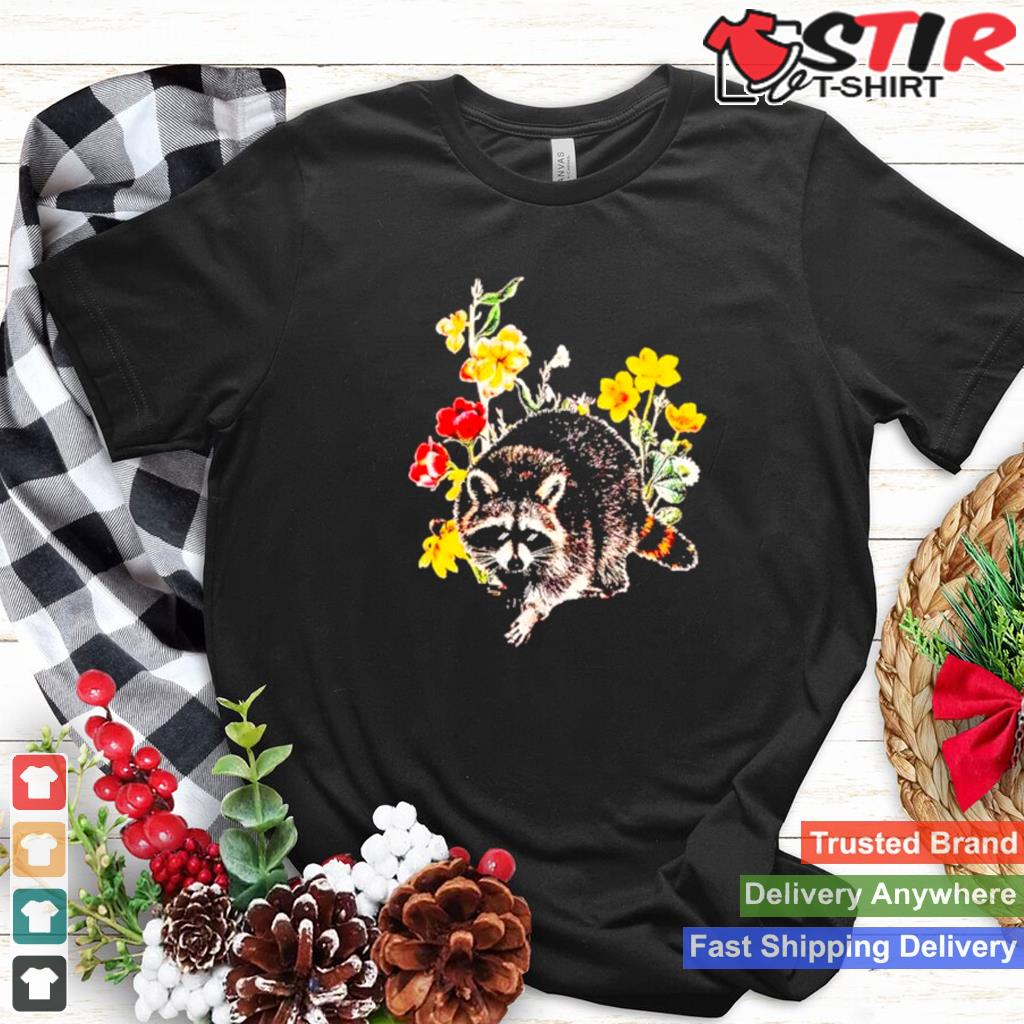 Raccoon With Flowers Shirt Shirt Hoodie Sweater Long Sleeve