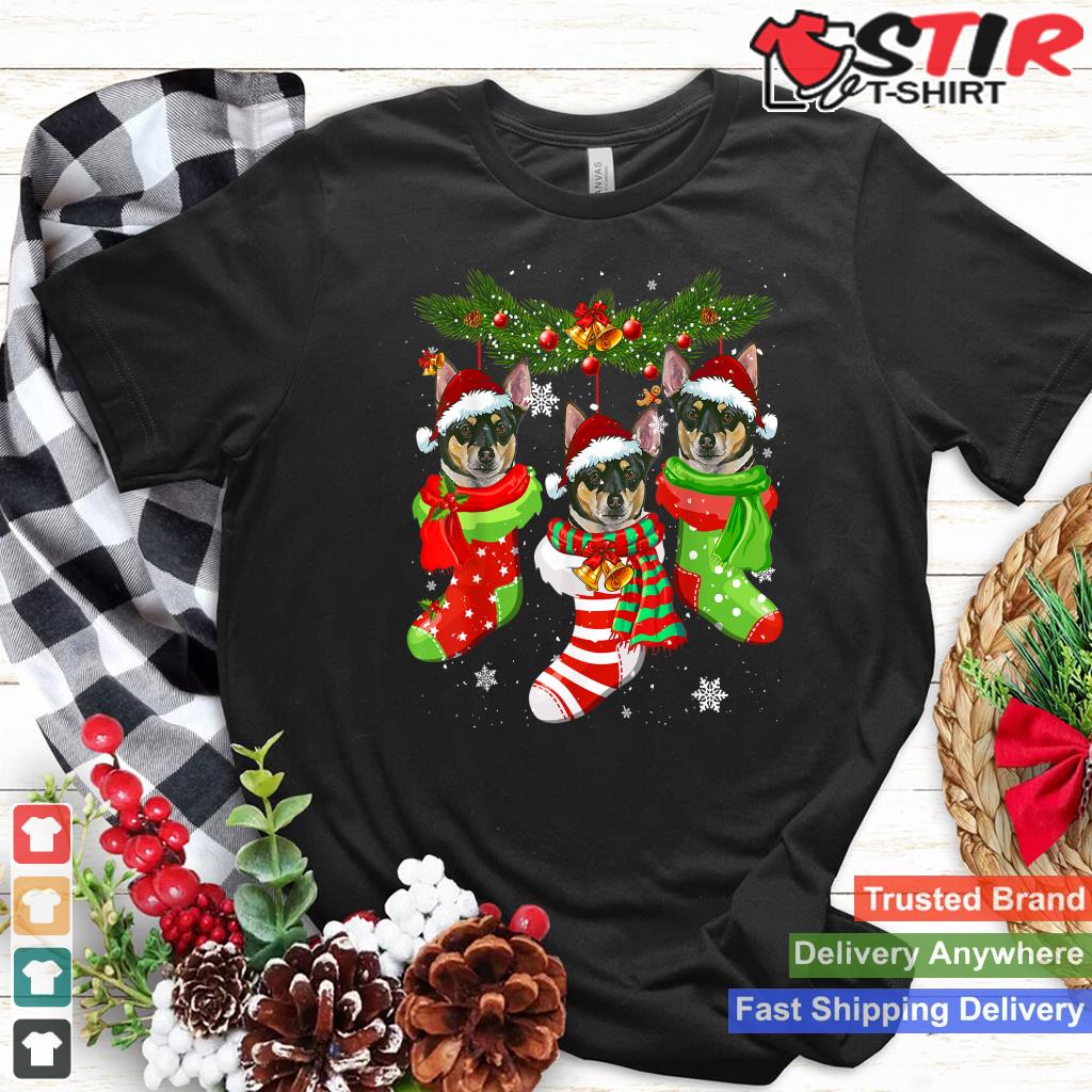 Rat Terrier Christmas Socks Tree Light Xmas Santa Hat Shirt Hoodie Sweater Long Sleeve