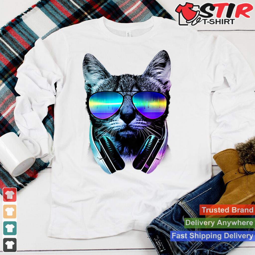 Rave Cat Edm Kitten Dj Kitty Tech House Music Underground Shirt Hoodie Sweater Long Sleeve