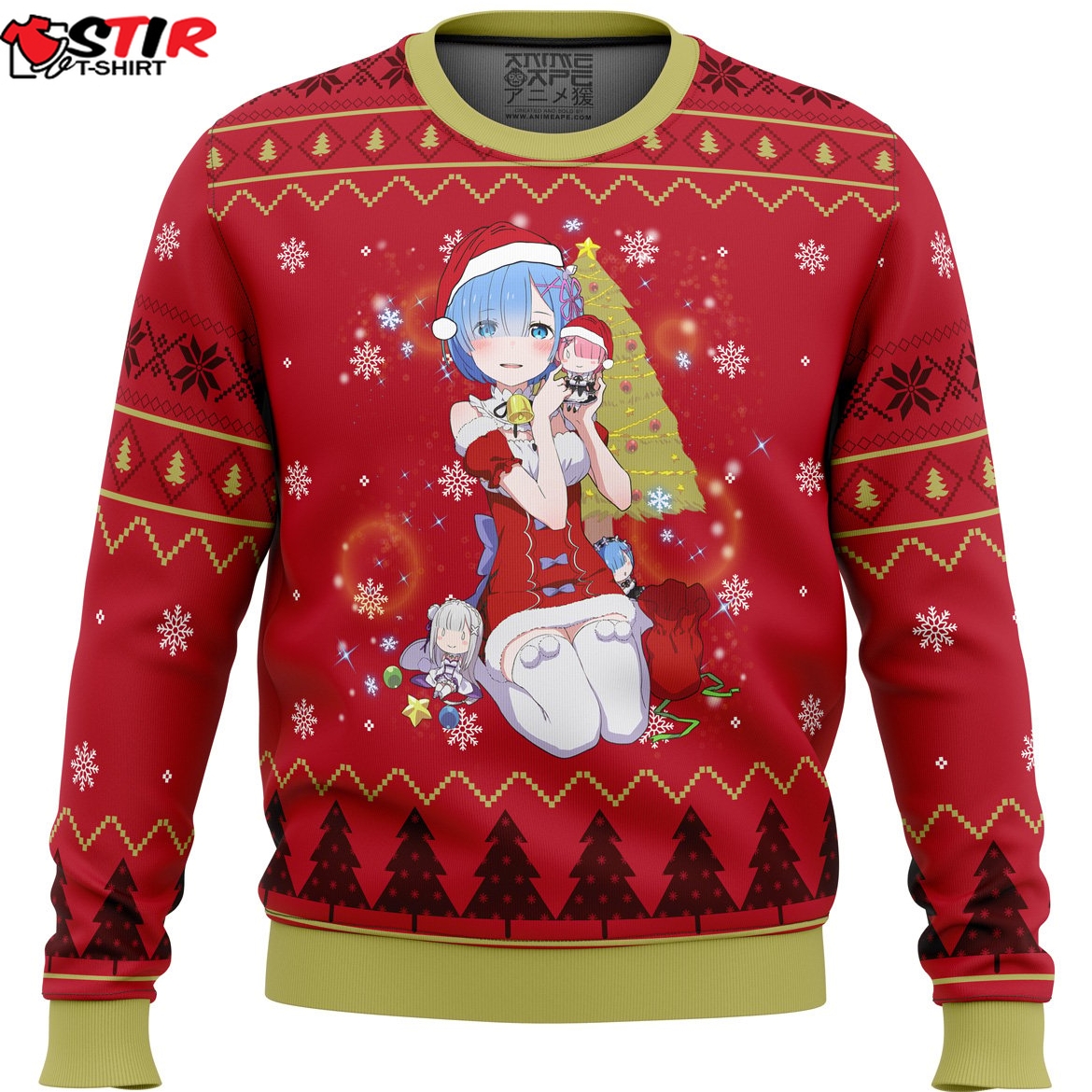 Re Zero Rem Christmas Ugly Christmas Sweater Stirtshirt