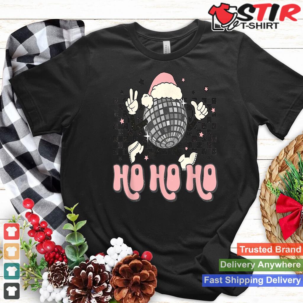 Retro Christmas Santa Disco Ball Ho Ho Ho Very Merry Mama_1 Shirt Hoodie Sweater Long Sleeve