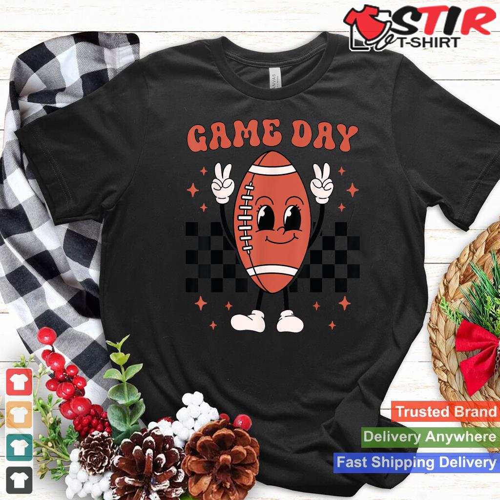 Retro Groovy Game Day American Football Players Fans Outfit Shirt Hoodie Sweater Long Sleeve