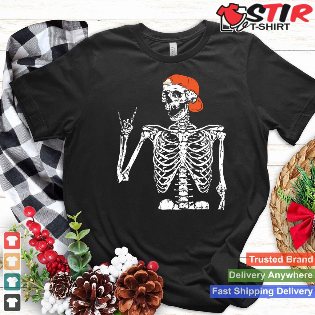 Rocker Skeleton Hand Rock On Costume Funny Halloween Gifts Long Sleeve