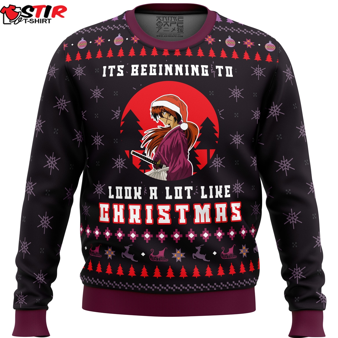 Samurai X Its Beginning To Look A Lot Like Christmas Ugly Christmas Sweater Stirtshirt