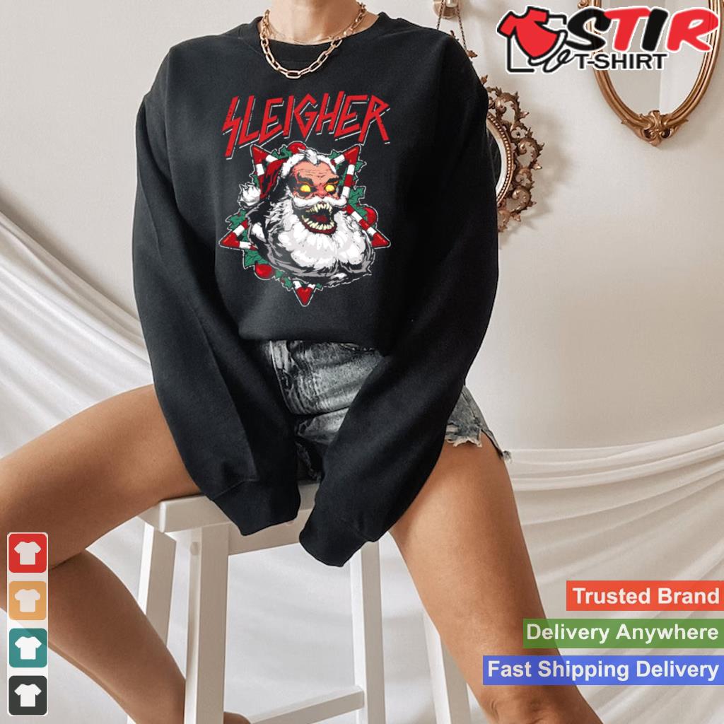 Santa Sleigher Metal Rock Christmas Shirt Shirt Hoodie Sweater Long Sleeve