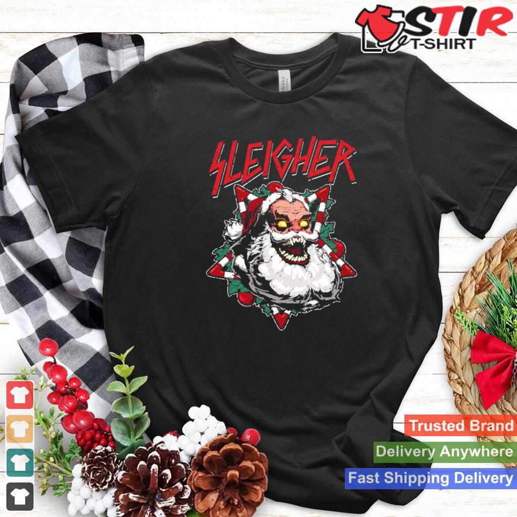 Santa Sleigher Metal Rock Christmas Shirt Shirt Hoodie Sweater Long Sleeve