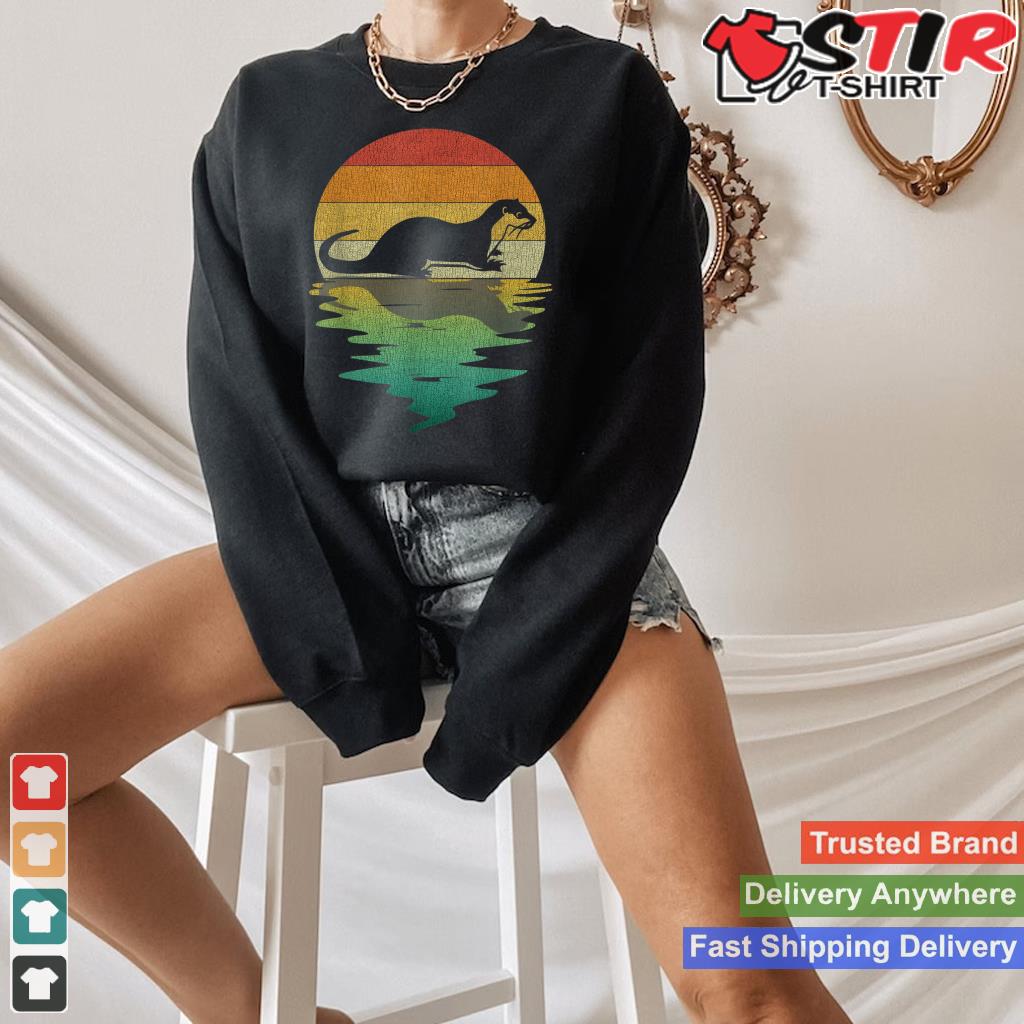 Sea Otter Silhouette Sunset Retro Vintage 70S Nature Lover Shirt Hoodie Sweater Long Sleeve