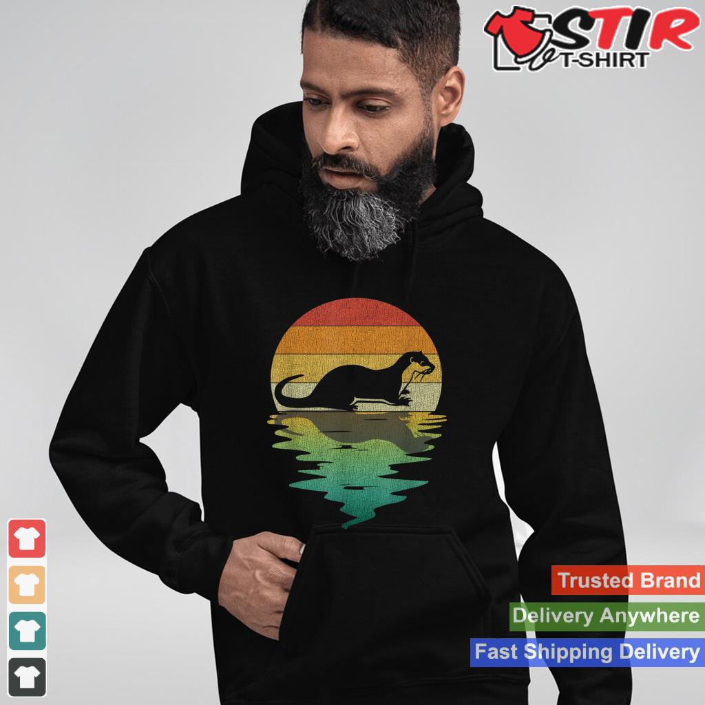 Sea Otter Silhouette Sunset Retro Vintage 70S Nature Lover Shirt Hoodie Sweater Long Sleeve