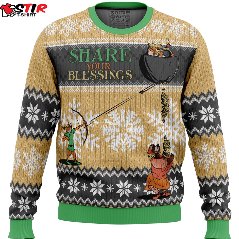 Share Your Blessings Robin Hood Disney Ugly Christmas Sweater Stirtshirt