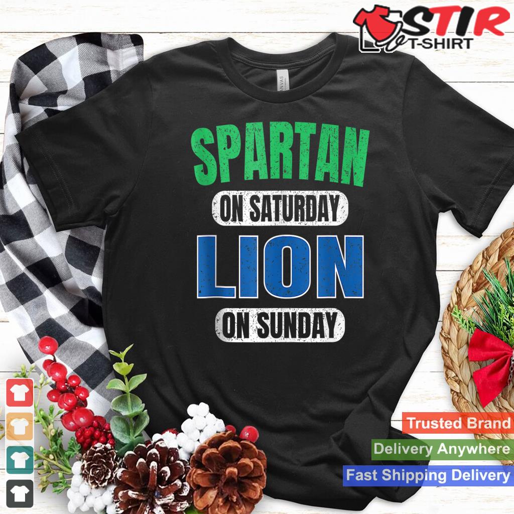 Spartan On Saturday Lion On Sunday Funny Detroit Vintage Tank Top