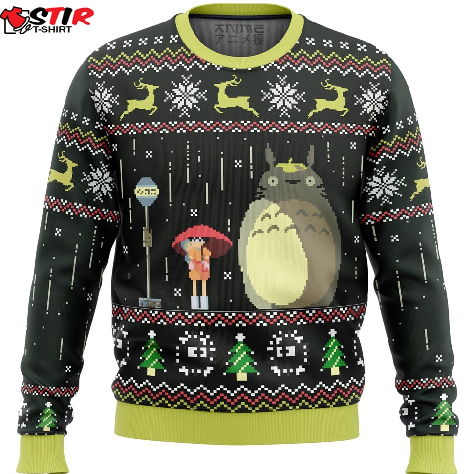 Studio Ghibli Totoro Rain Ugly Christmas Sweater Stirtshirt