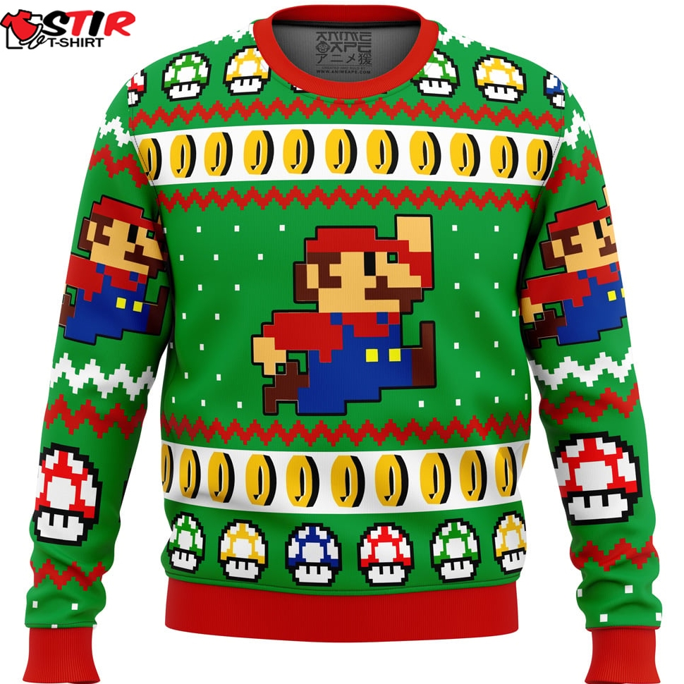 Super Mario Jump Ugly Christmas Sweater Stirtshirt