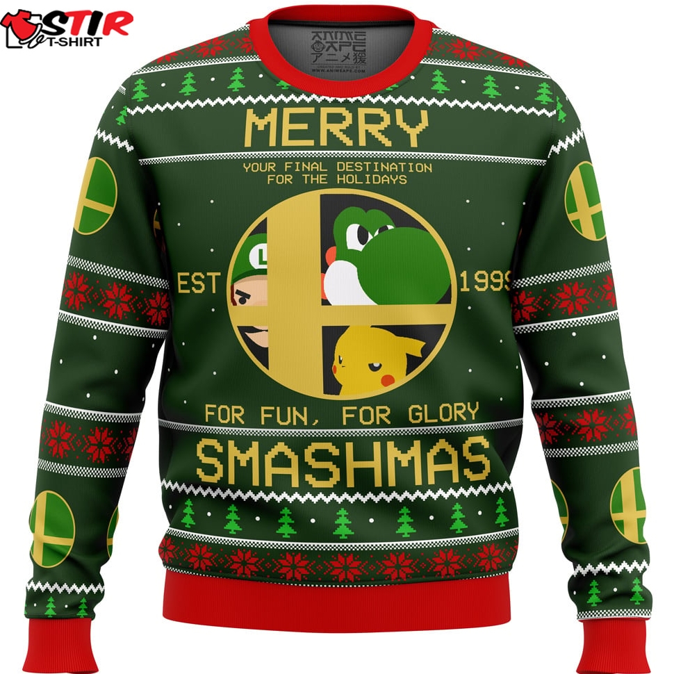 Super Smash Bros Merry Smashmas Ugly Christmas Sweater Stirtshirt