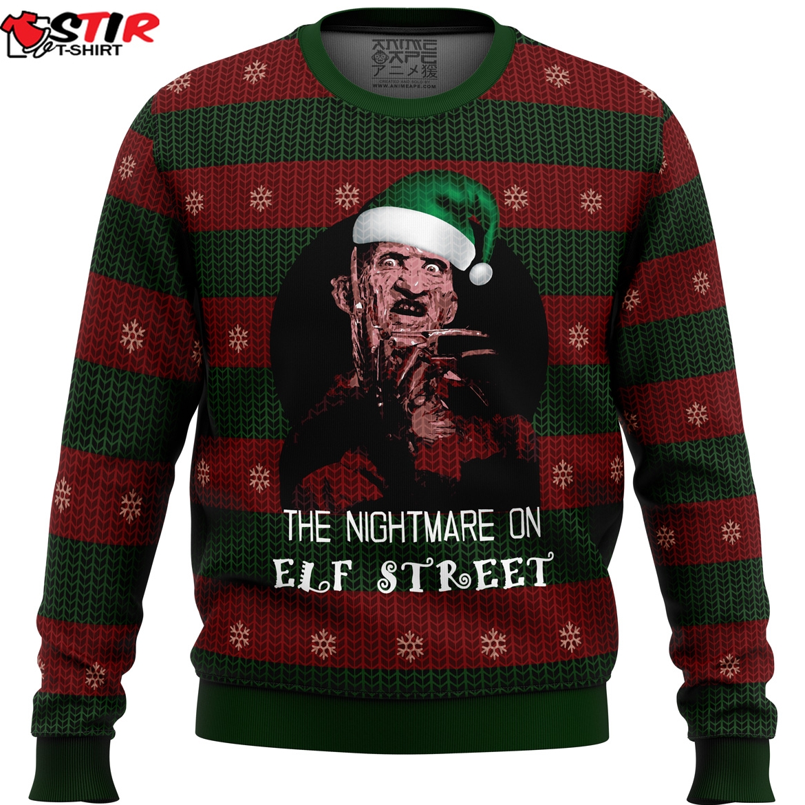 The Nightmare On Elf Street Freddy Krueger Ugly Christmas Sweater Stirtshirt