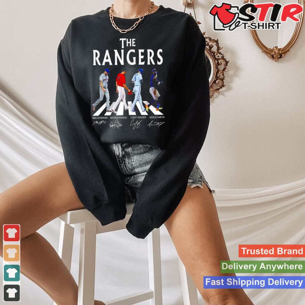 The Texas Rangers Abbey Road 2023 World Series Signatures Shirt TShirt Hoodie Sweater Long