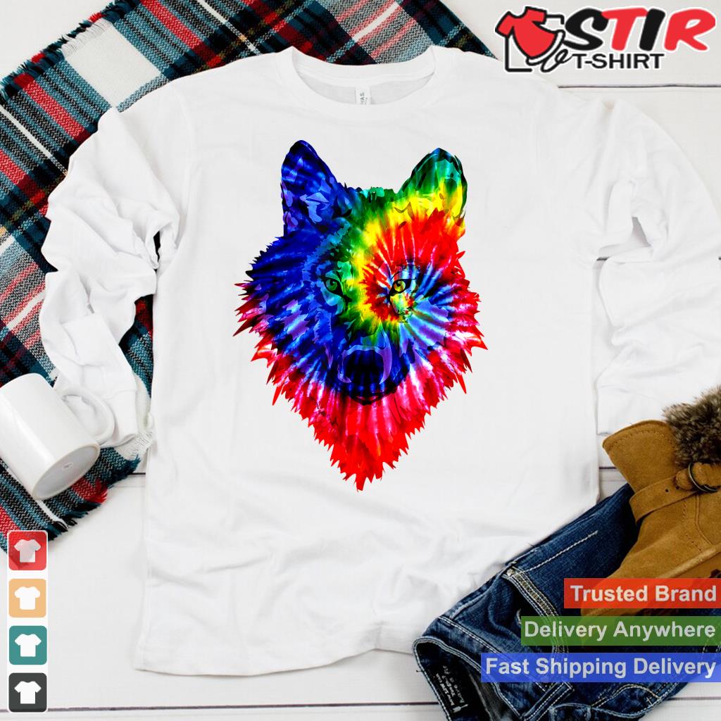 Tie Dye Wolf Wild Animal Wolves Colorful Fun Wildlife Gift_1 Shirt Hoodie Sweater Long Sleeve