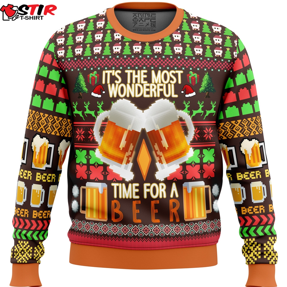 Time For A Beer Ugly Christmas Sweater Stirtshirt