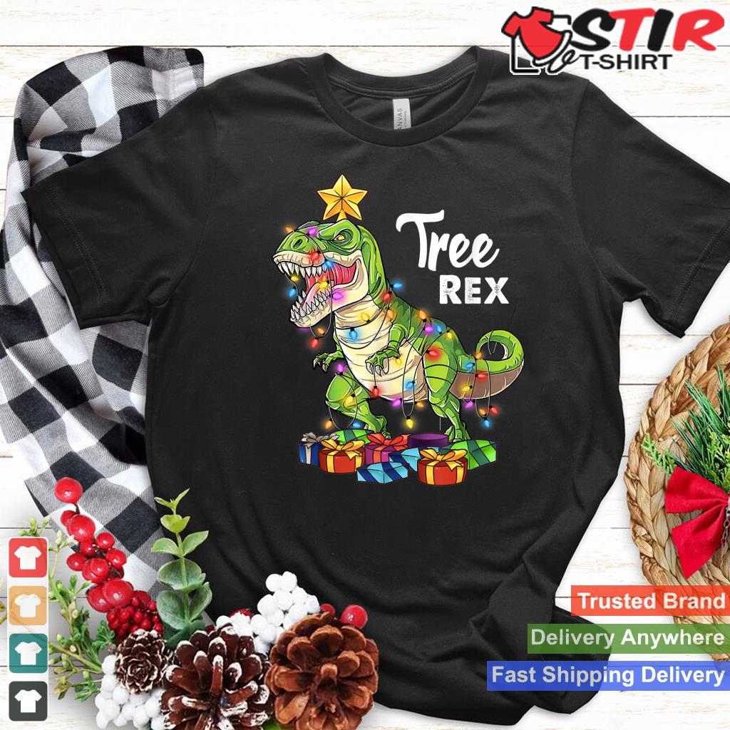 Tree Rex Christmas T Rex Dinosaurs Christmas Tree Light Gift_1 Shirt Hoodie Sweater Long Sleeve
