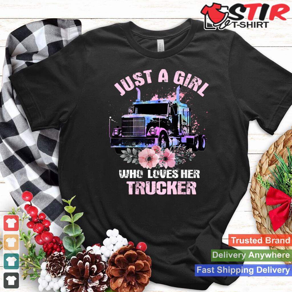 Trucker Gifts Tractor Trailer 18 Wheeler Design On Back Shirt Hoodie Sweater Long Sleeve