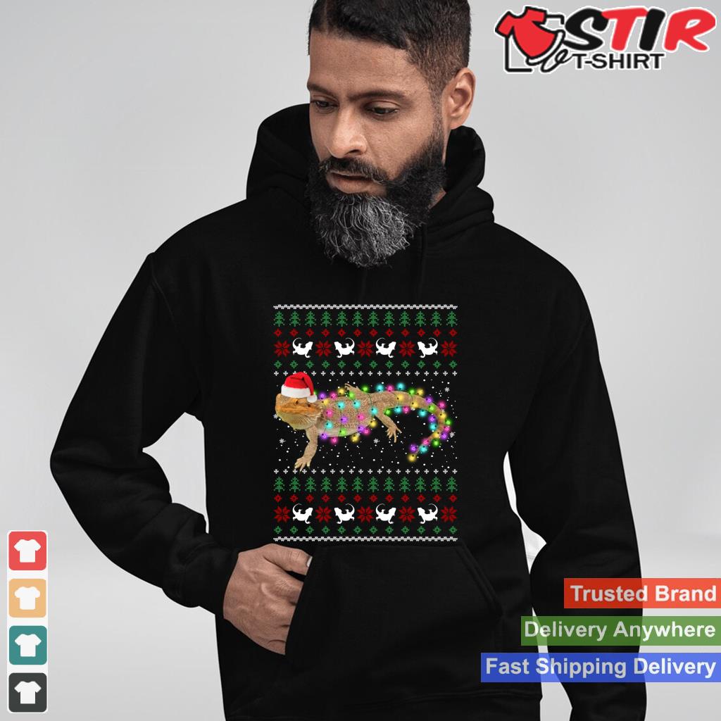 Ugly Christmas Bearded Dragon Santa Hat Lights Xmas Gift Long Sleeve_1 Shirt Hoodie Sweater Long Sleeve