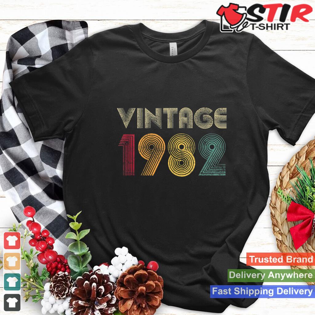Vintage 1982 40Th Birthday Gift Retro Shirt 40 Years Old Tank Top Shirt Hoodie Sweater Long Sleeve