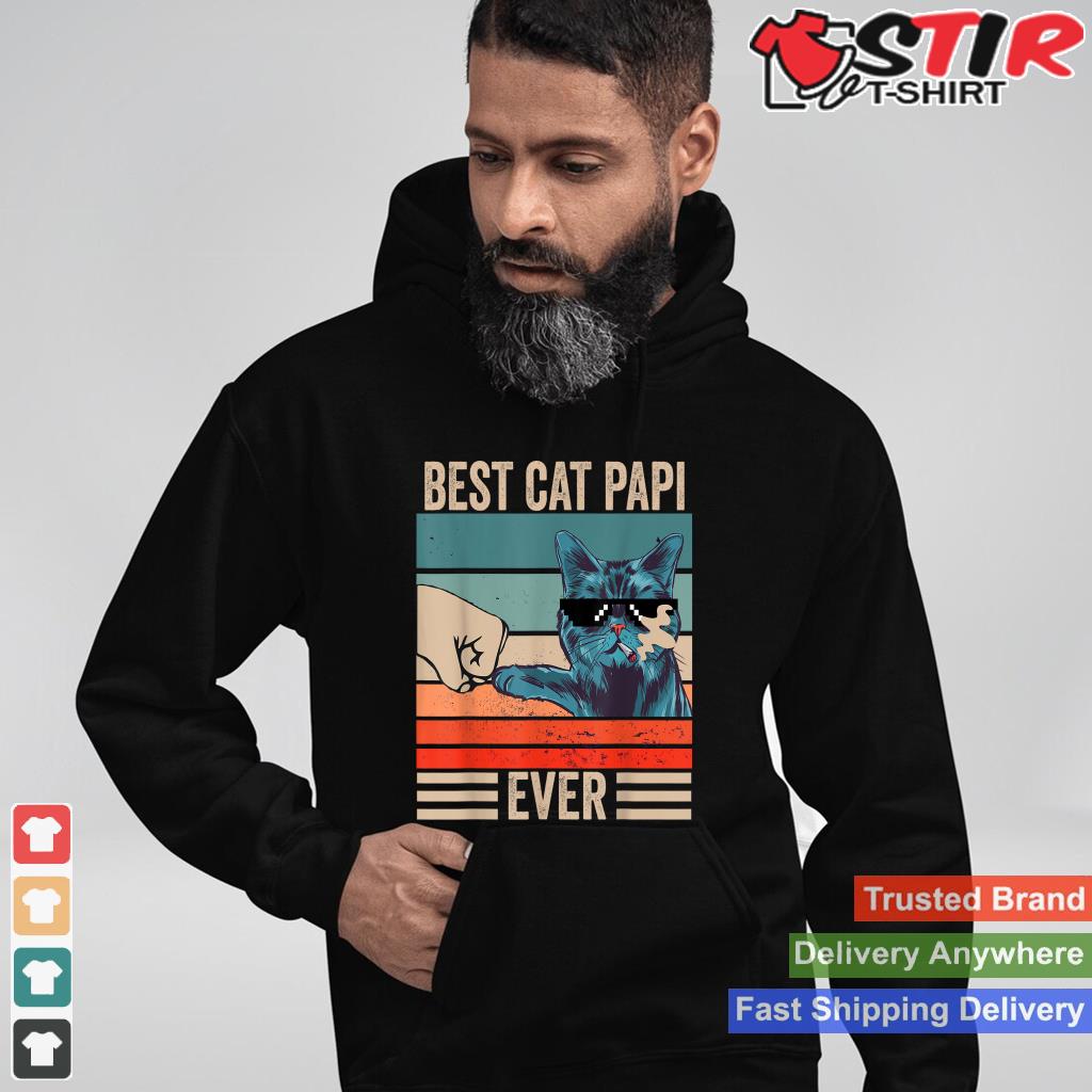 Vintage Best Cat Papi Ever Father's Day Gifts Shirt Hoodie Sweater Long Sleeve