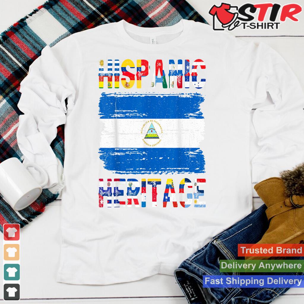 Vintage Nicaragua Nicaraguan Flag Pride Hispanic Heritage Shirt Hoodie Sweater Long Sleeve