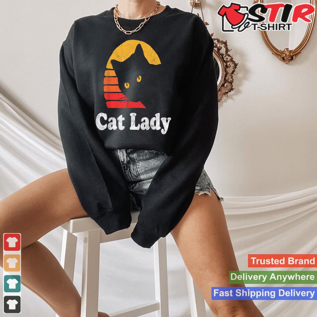 Vintage Retro Style Cat Lady 80'S Shirt Hoodie Sweater Long Sleeve