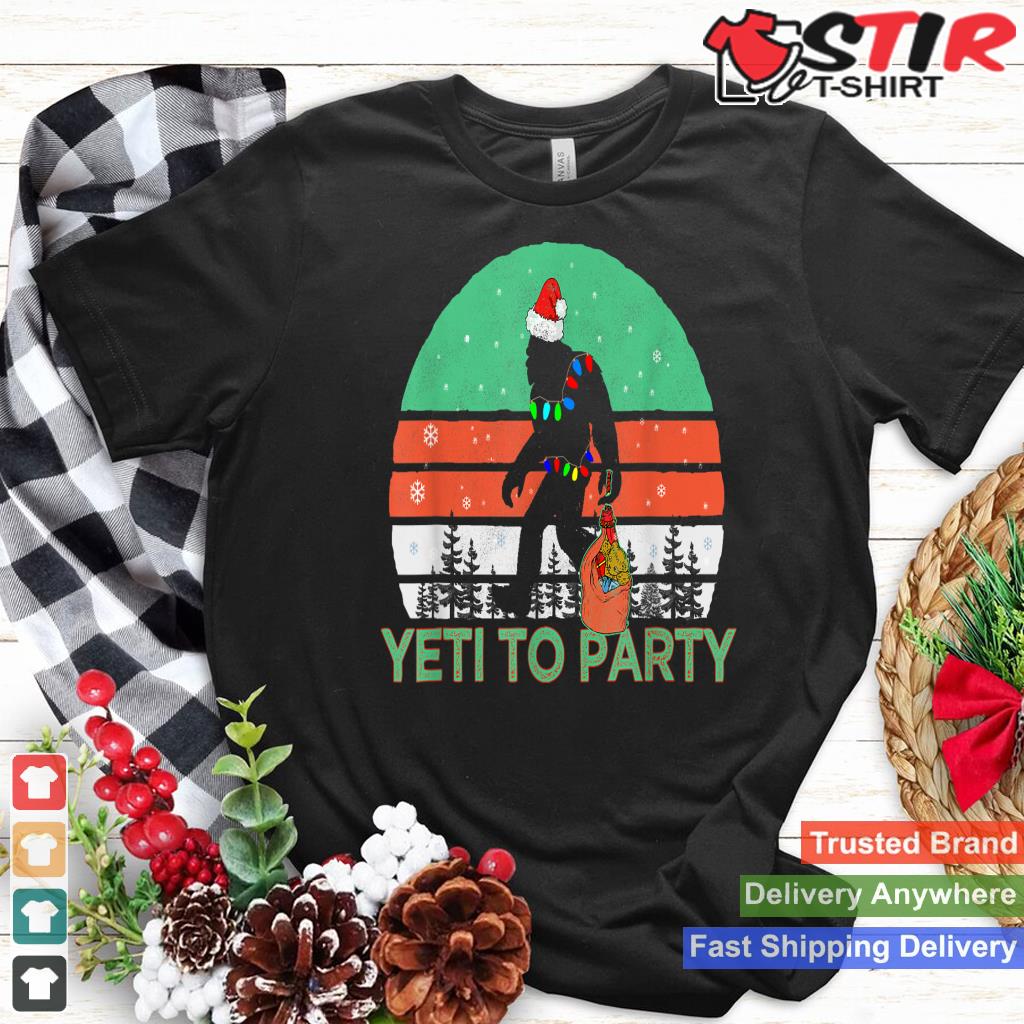 Vintage Retro Yeti To Party Gift   Funny Sasquatch Christmas