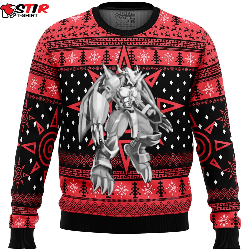 Wargreymon Digimon Ugly Christmas Sweater Stirtshirt