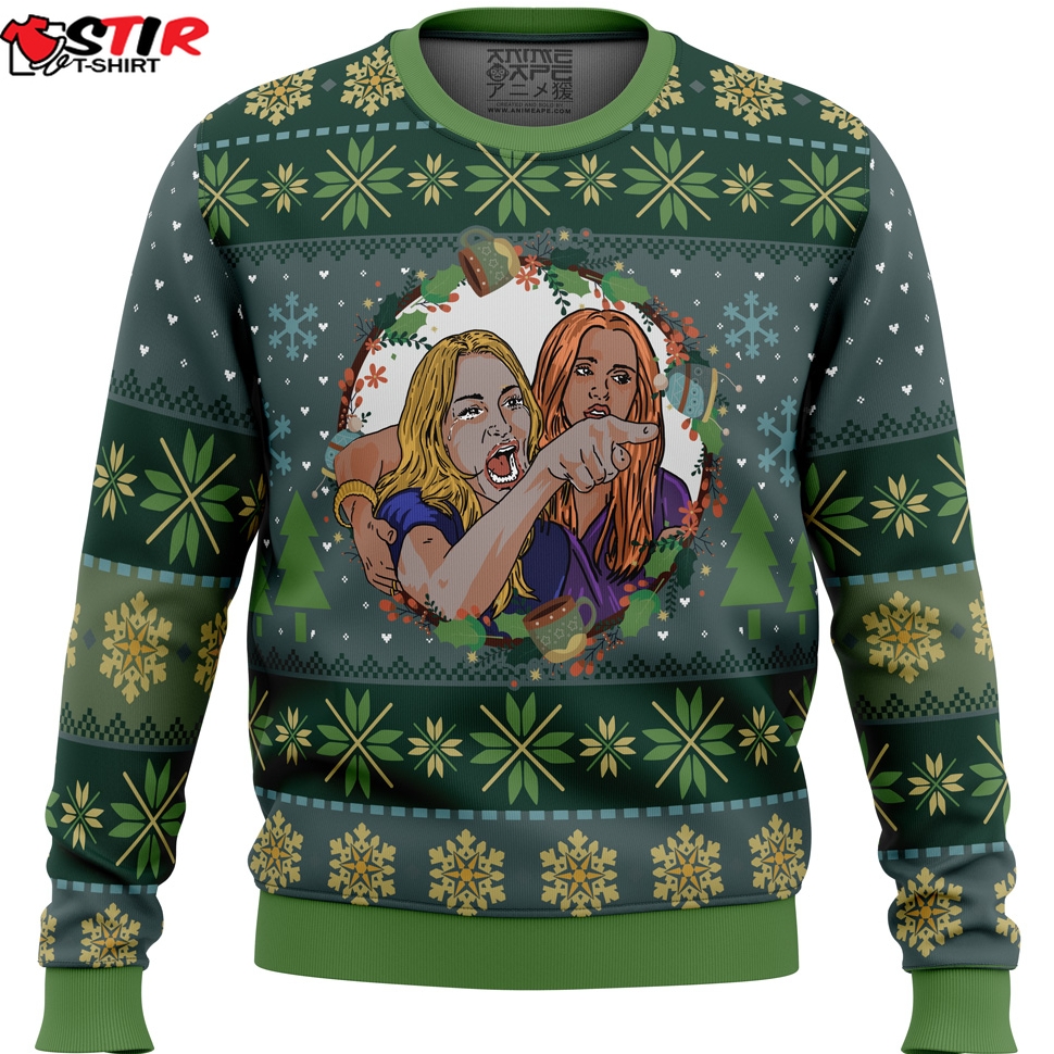 Woman Yelling At Cat Parody Ugly Christmas Sweater Stirtshirt