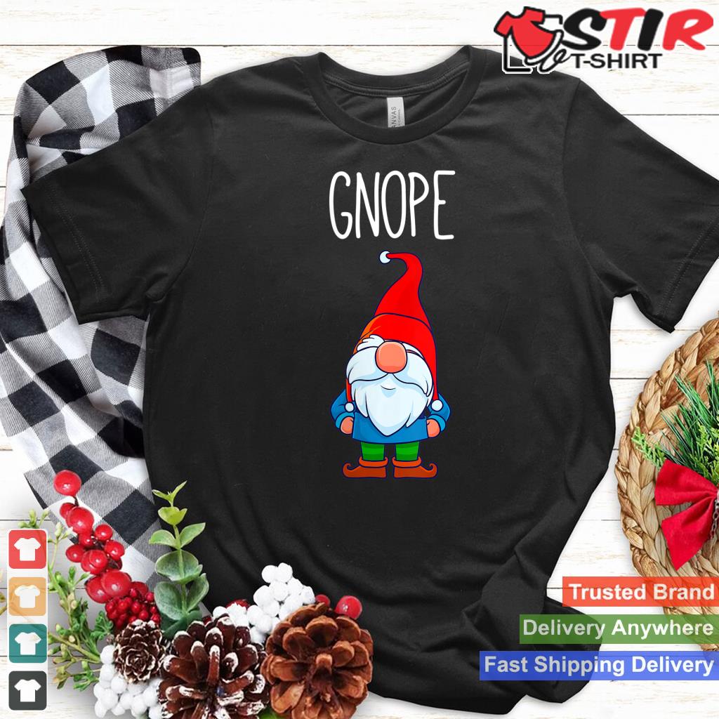 Womens Gnope, Tomte Garden Gnome Gift, Funny Scandinavian Nope V Neck_1