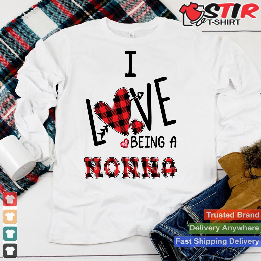Womens I Love Being A Nonna Cute Hearts Gifts Long Sleeve_1
