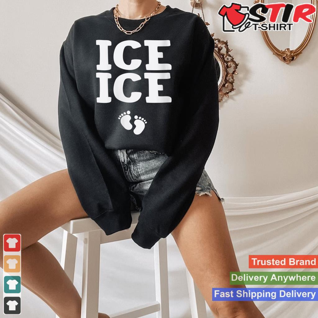 Womens Ice Ice Baby Pregnancy Maternity For Wife Girlfriend Fiancee V Neck Shirt Hoodie Sweater Long Sleeve