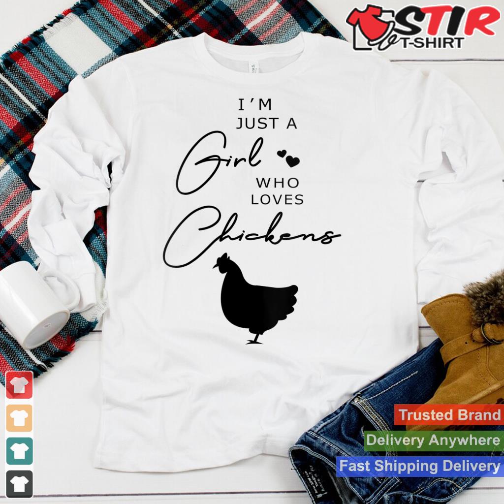 Womens I'm Just A Girl Who Loves Chickens V Neck Shirt Hoodie Sweater Long Sleeve