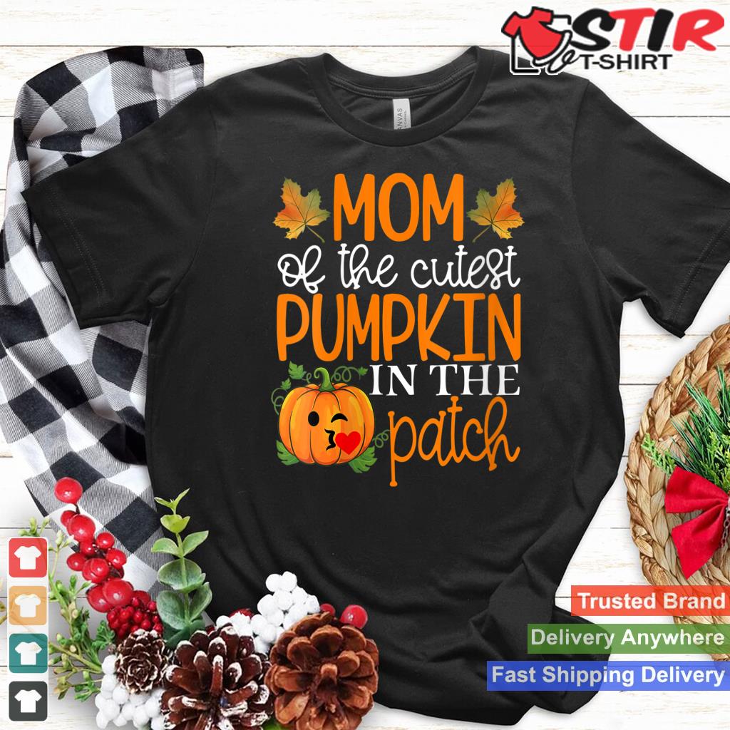 Womens Mom Of The Cutest Pumpkin In The Patch Shirt Halloween V Neck_1