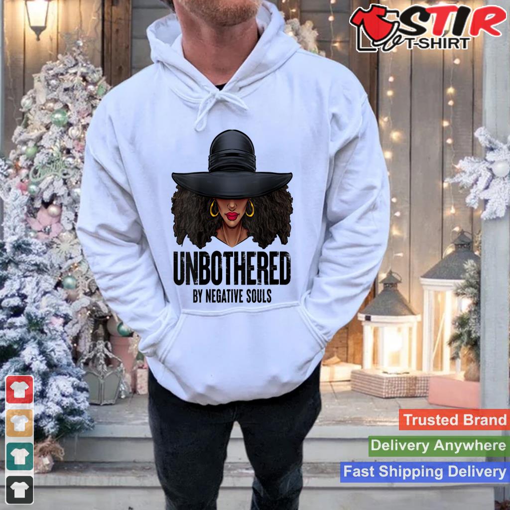 Womens Unbothered Sassy Black Queen African American Ladies Gifts V Neck Shirt Hoodie Sweater Long Sleeve