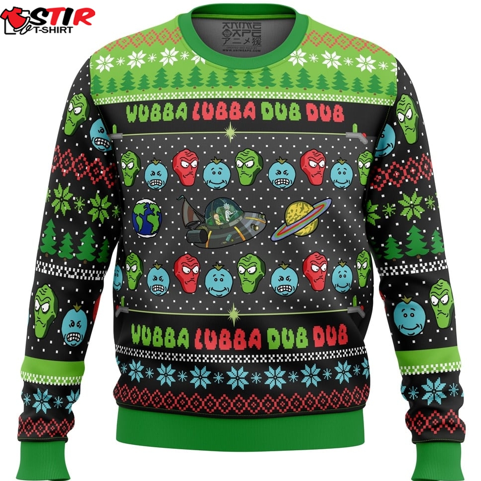 Wubba Lubba Rick And Morty Ugly Christmas Sweater Stirtshirt