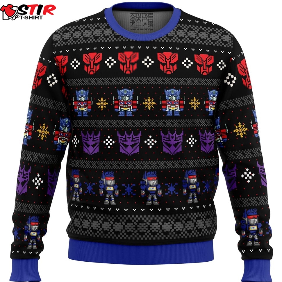 Xmas In Disguise Transformers Ugly Christmas Sweater Stirtshirt