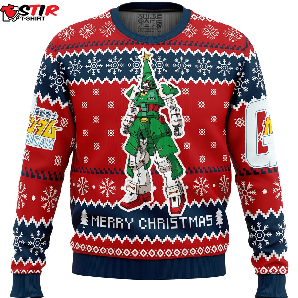 Xmas Tree Gundam Ugly Christmas Sweater Stirtshirt