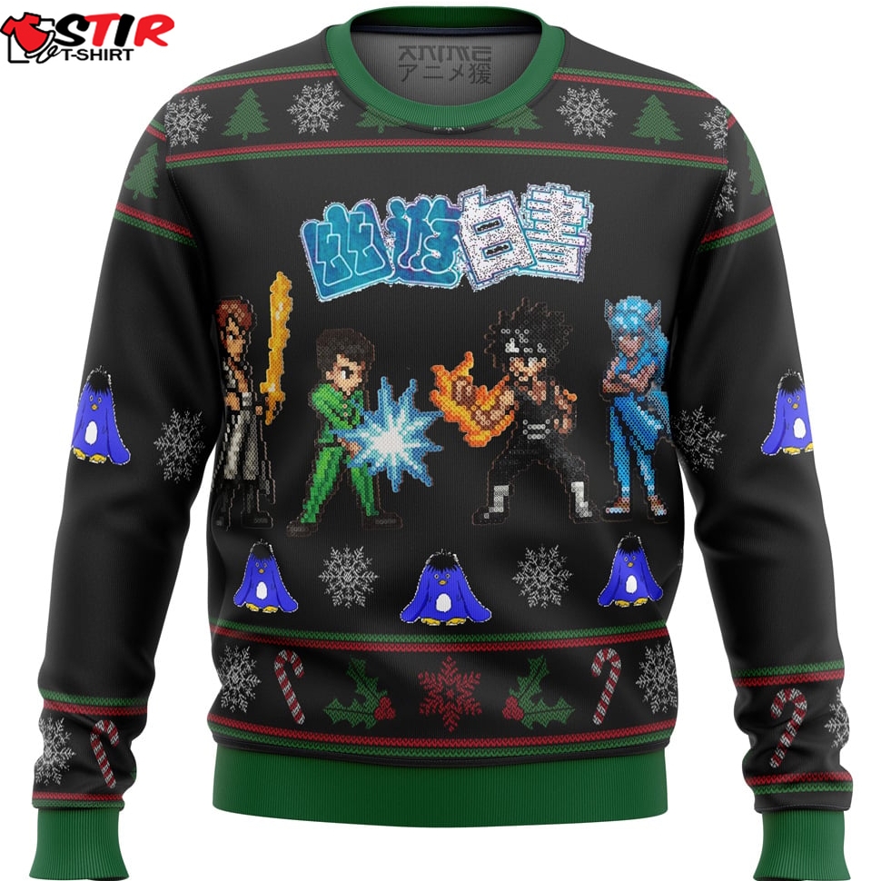 Yuyu Hakusho Ghost Fighter Characters Ugly Christmas Sweater Stirtshirt